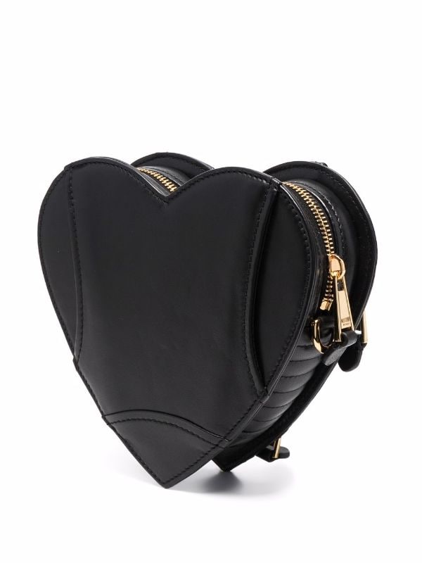 FAUX PATENT LEATHER HEART CROSSBODY BAG - Off White