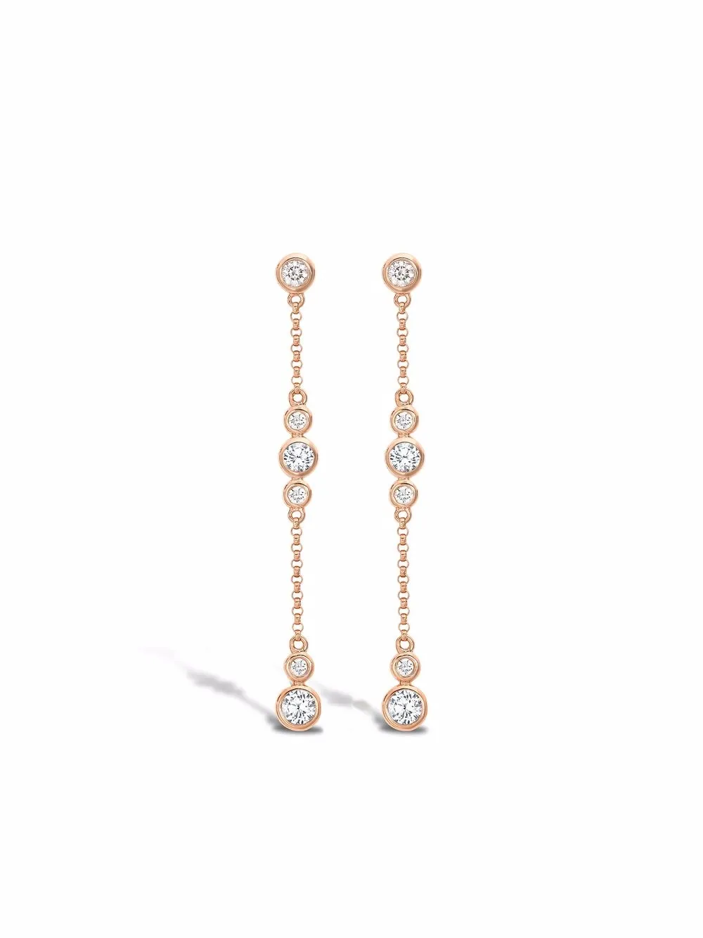

Pragnell aretes en oro rosa de 18kt con diamantes - Rosado