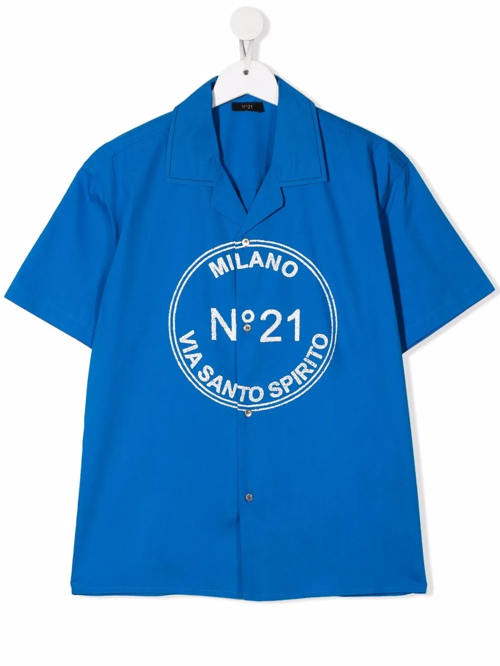 

Nº21 Kids TEEN logo-print short-sleeved shirt - Blue