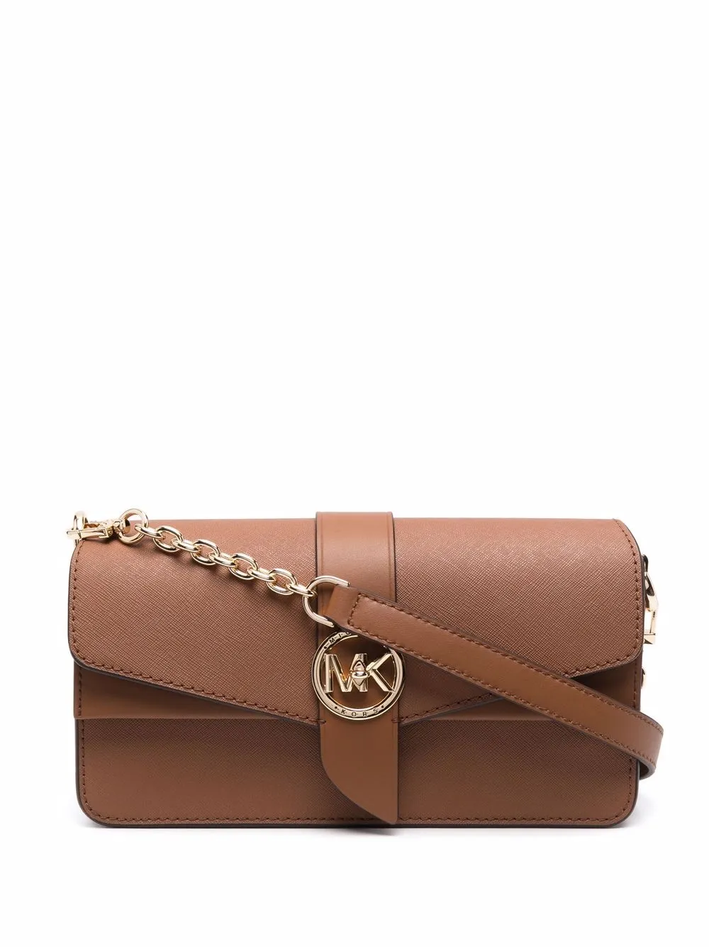 

Michael Michael Kors bolsa de hombro con placa del logo - Marrón