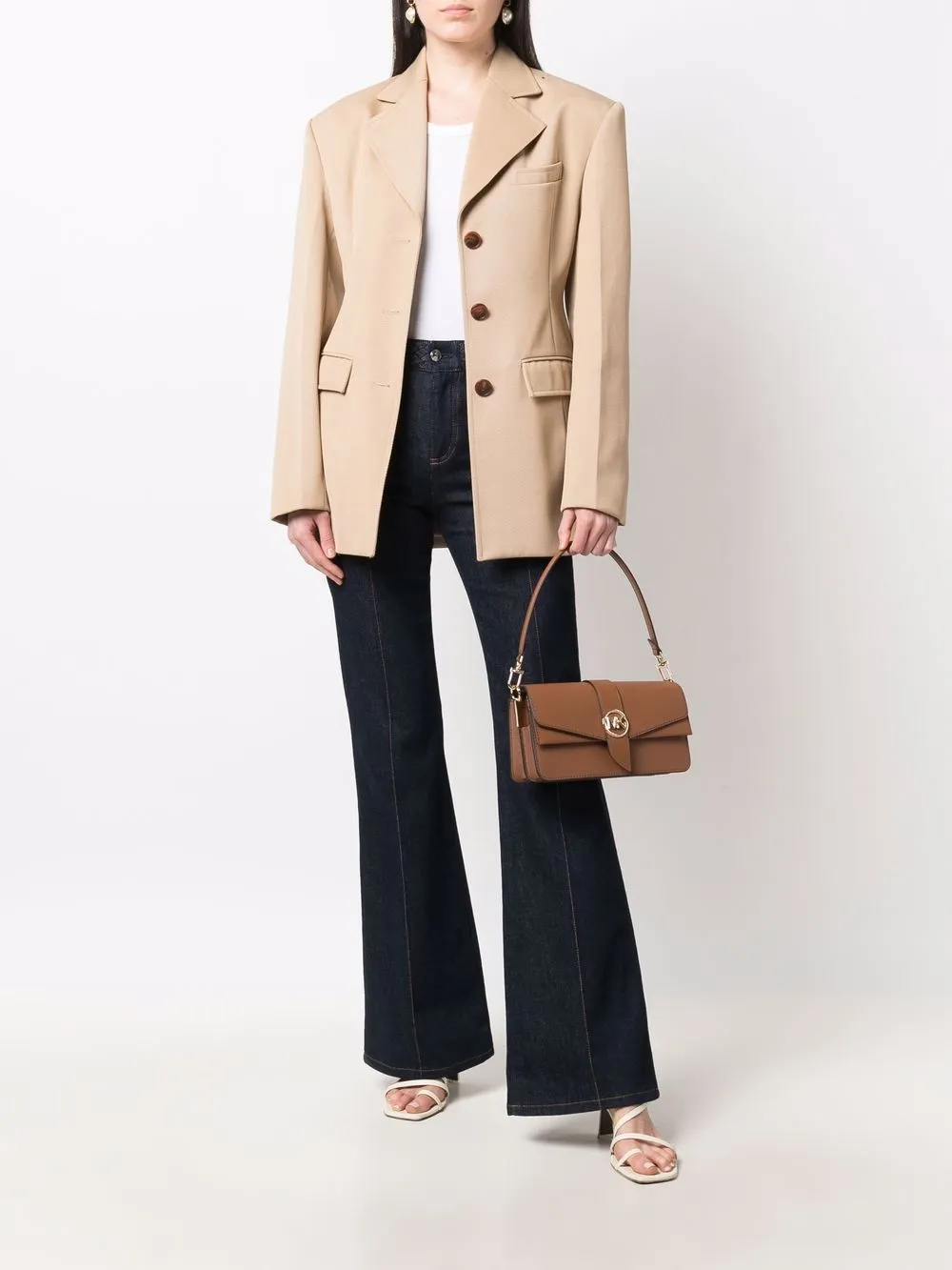 Michael Michael Kors Schoudertas met logoplakkaat - Bruin