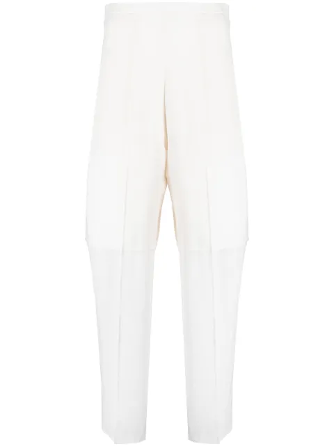 GIA STUDIOS high-waisted pressed-crease straight-leg trousers 