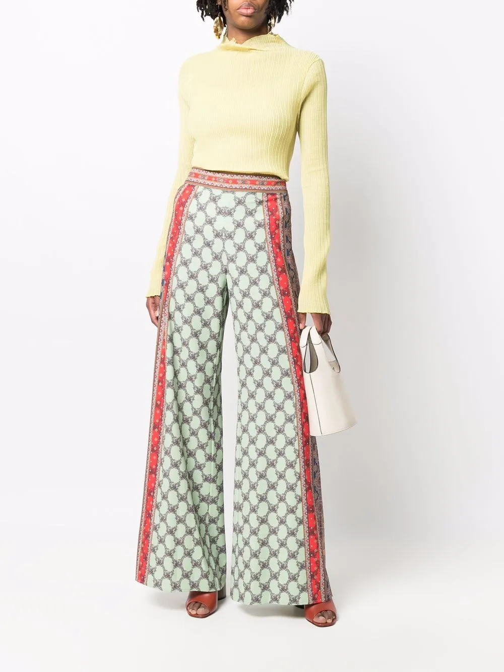 Image 2 of alice + olivia paisley wide-leg trousers