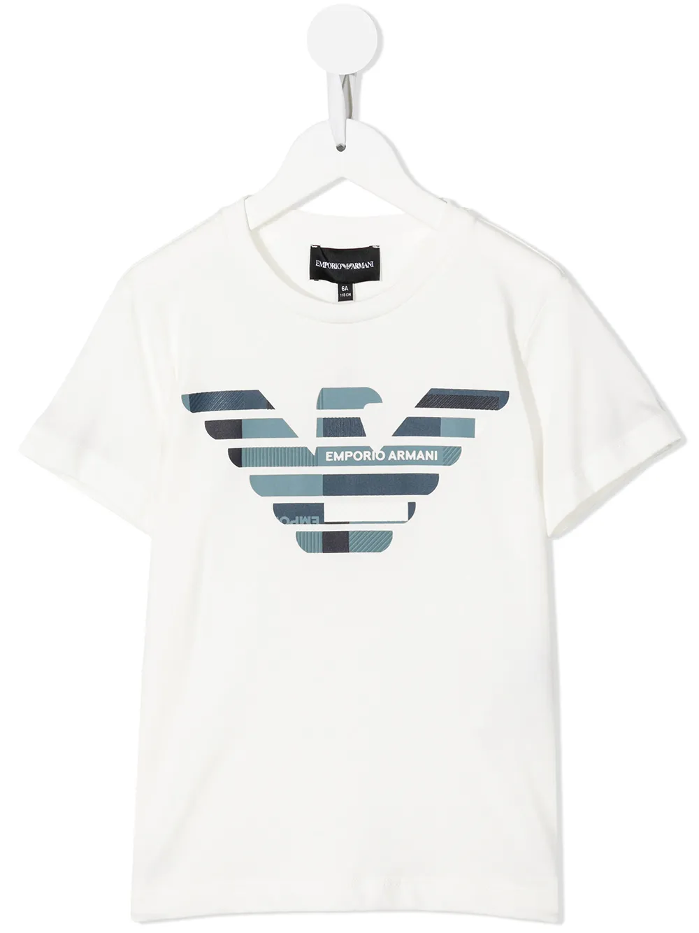 

Emporio Armani Kids playera con logo estampado - Blanco