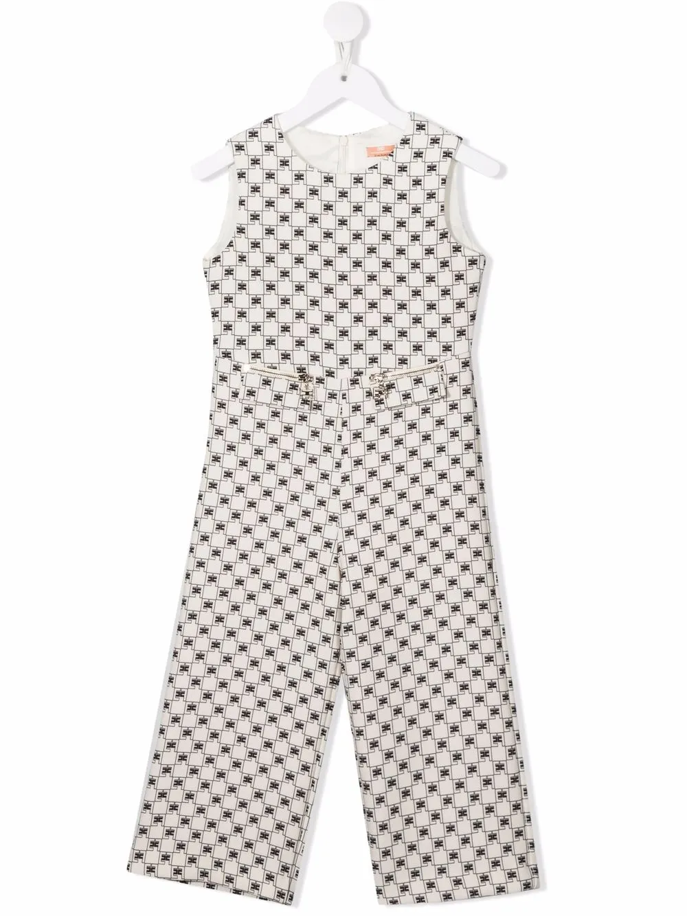 

Elisabetta Franchi La Mia Bambina jumpsuit sin mangas con monograma estampado - Neutro