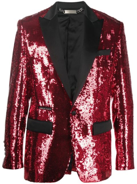 Philipp Plein sequin single-breasted blazer Men