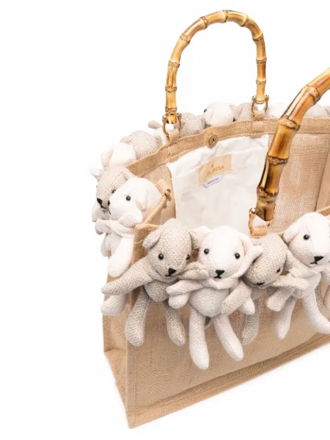 La Milanesa Large Teddy bamboo-handle Tote Bag - Farfetch