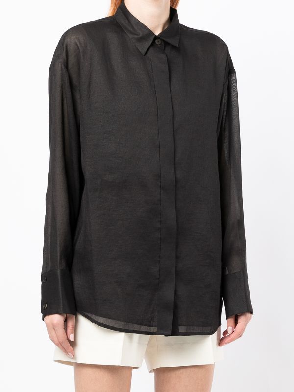 GIA STUDIOS semi-sheer button-up Shirt - Farfetch