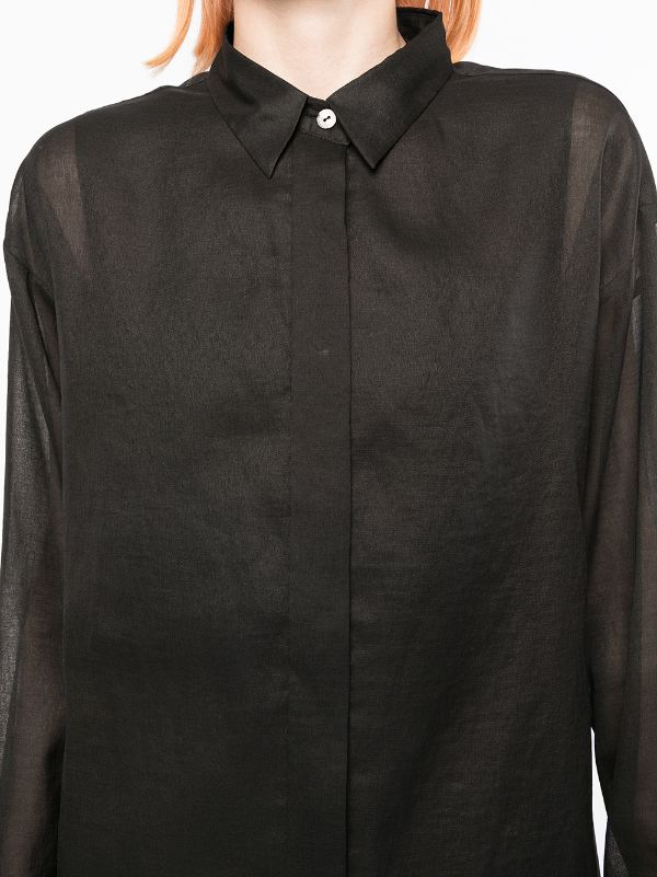 GIA STUDIOS semi-sheer button-up Shirt - Farfetch