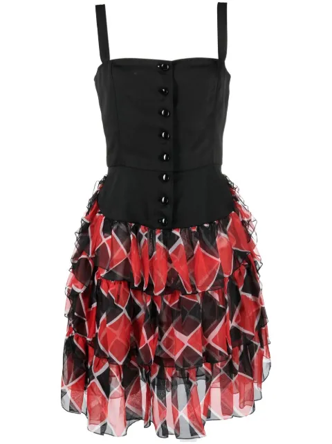 Saint Laurent Pre-Owned 1980s tiered ruffle dress