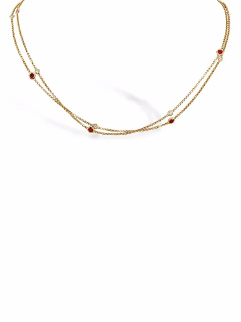 Pragnell 18kt rose gold Sundance ruby and diamond necklace