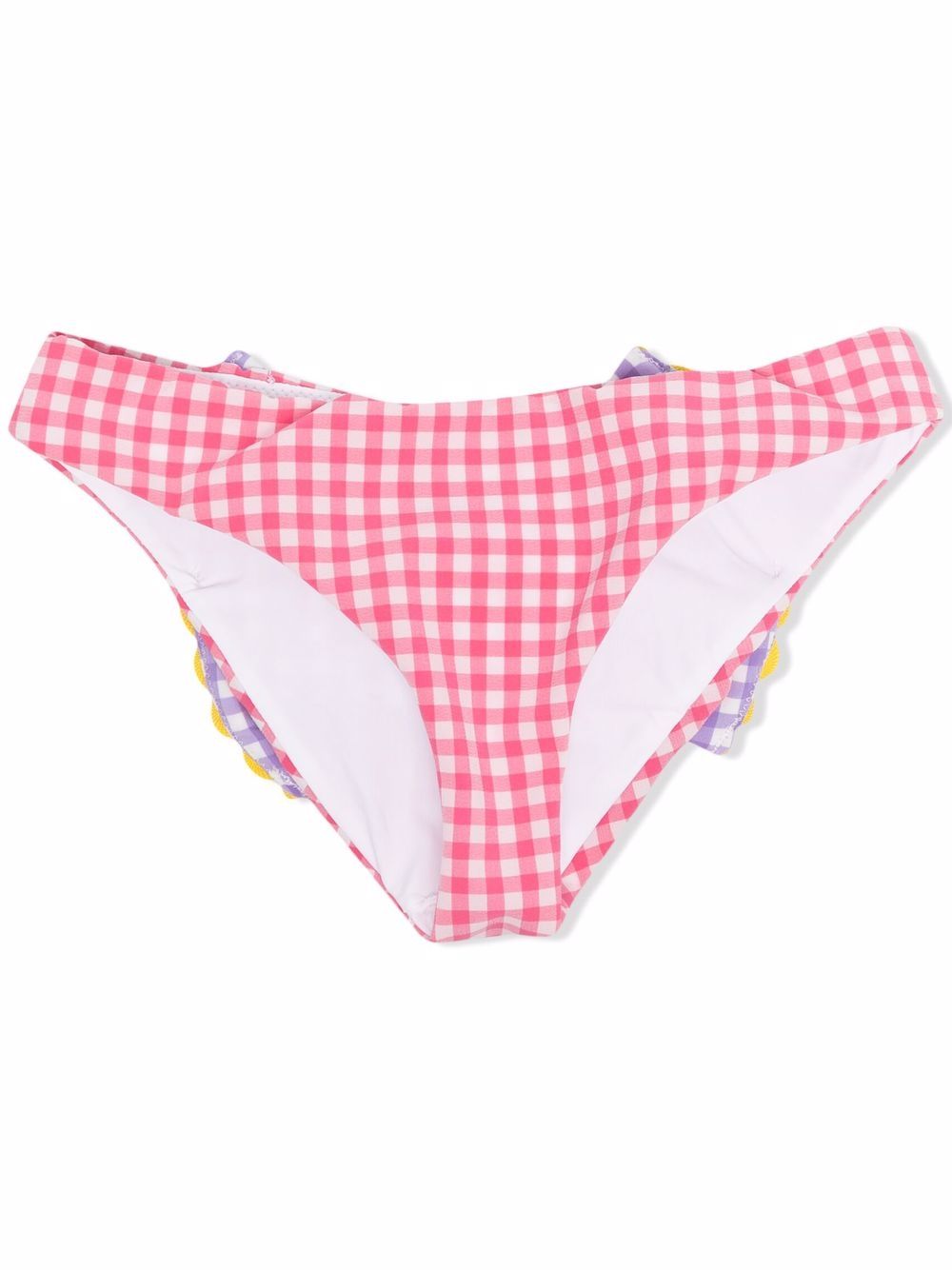 

MC2 Saint Barth Kids bikini bottom con estampado de cuadros gingham - Rosado