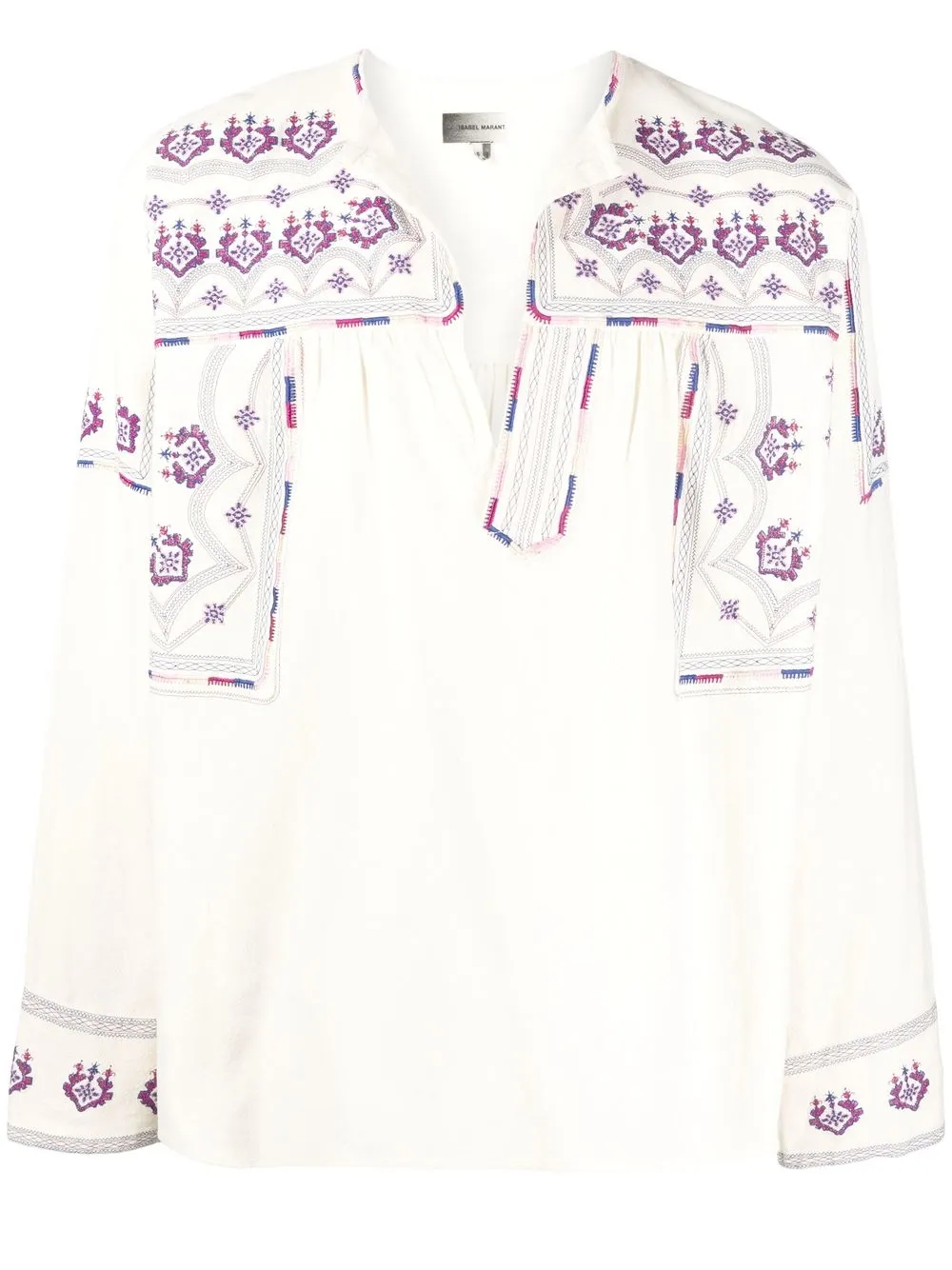 

Isabel Marant camisa Phardy bordada - Neutro