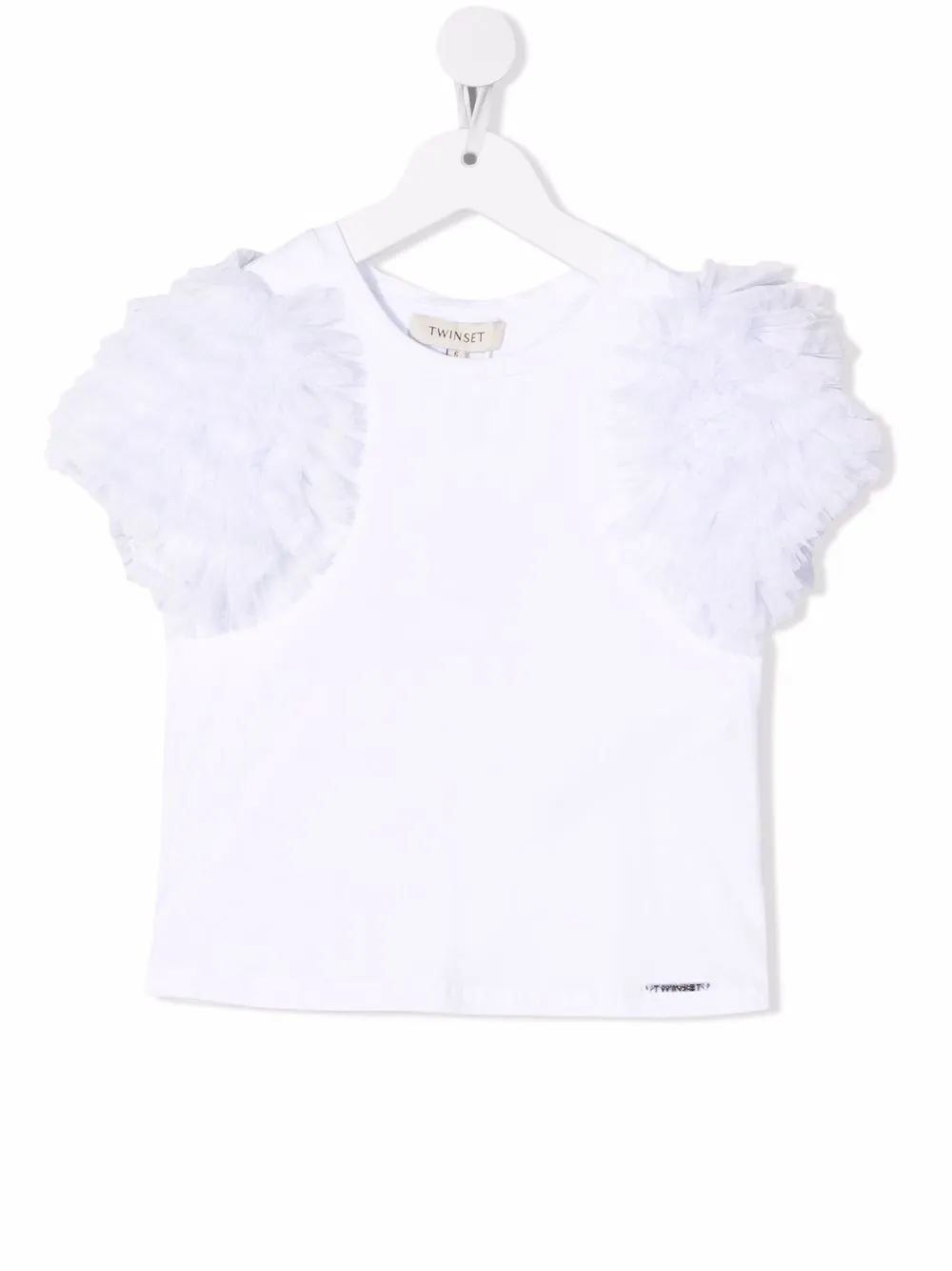 

TWINSET Kids playera con manga de tul - Blanco