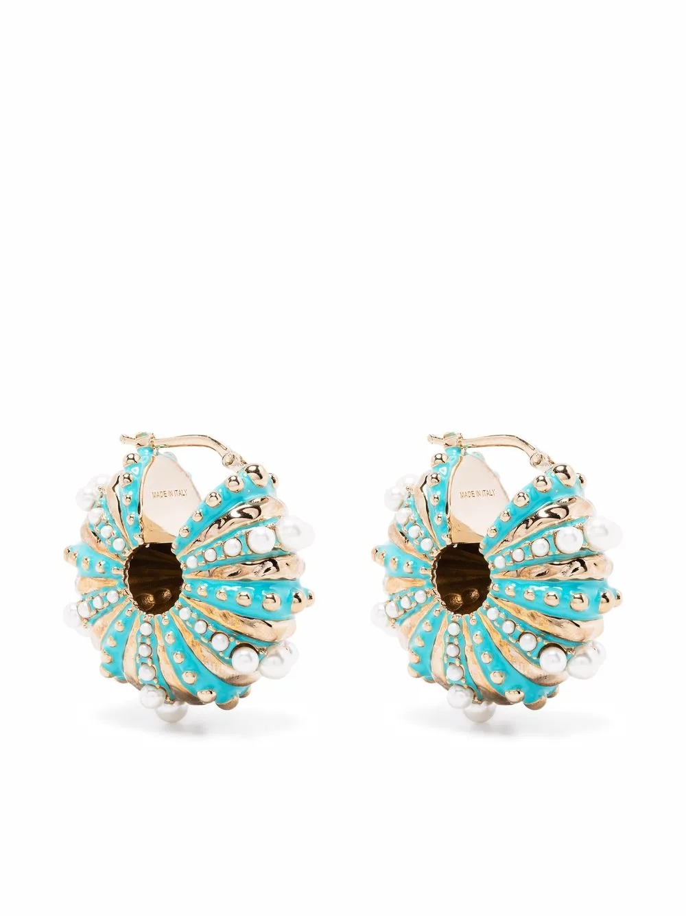 

Lanvin gem-embellished hoop earrings - Blue