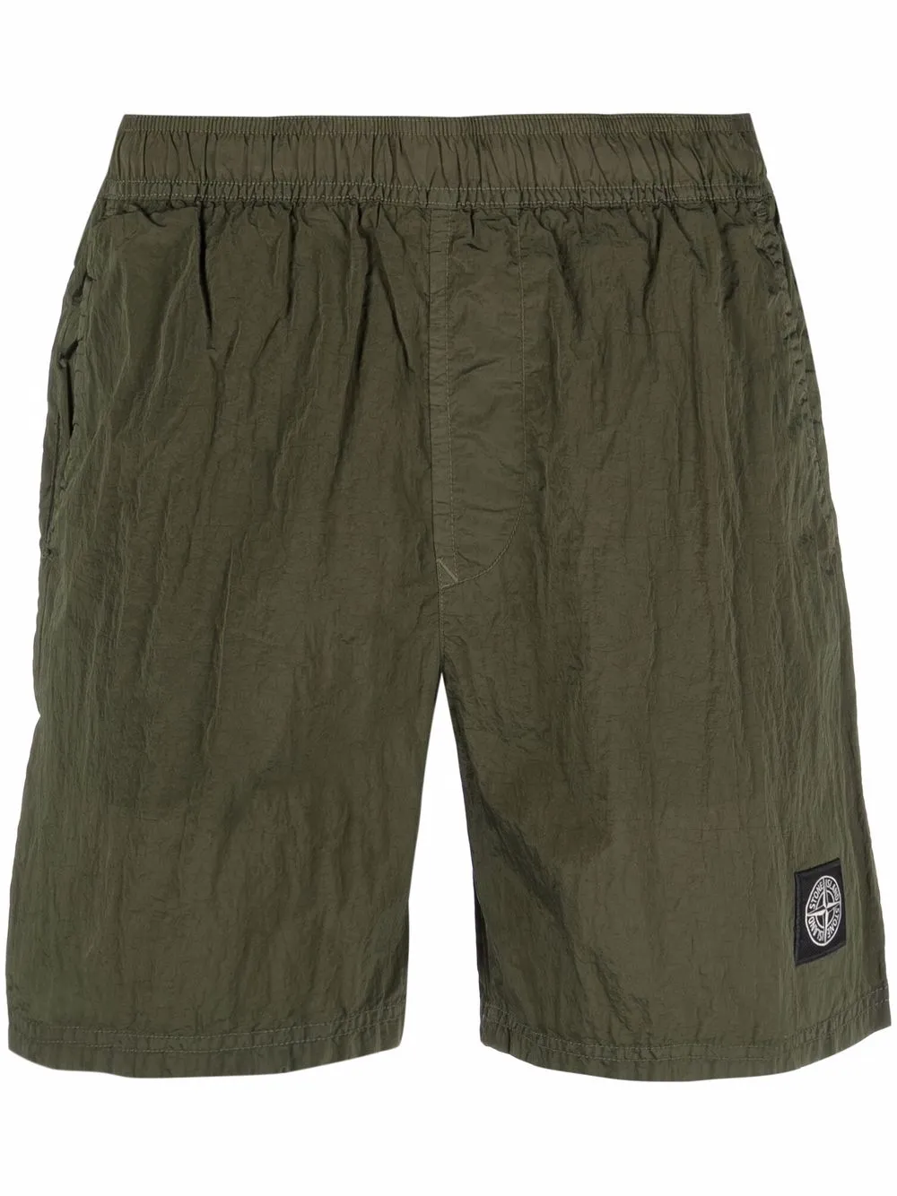 

Stone Island logo-patch crinkled swim shorts - Green