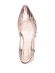 Del Carlo metallic-finish slingback mules