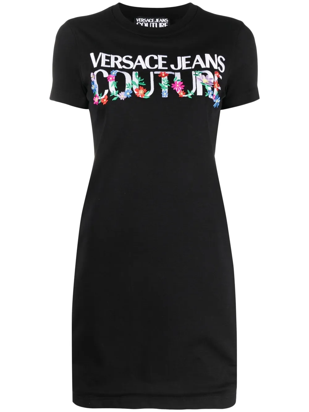 

Versace Jeans Couture vestido estilo playera con logo estampado - Negro