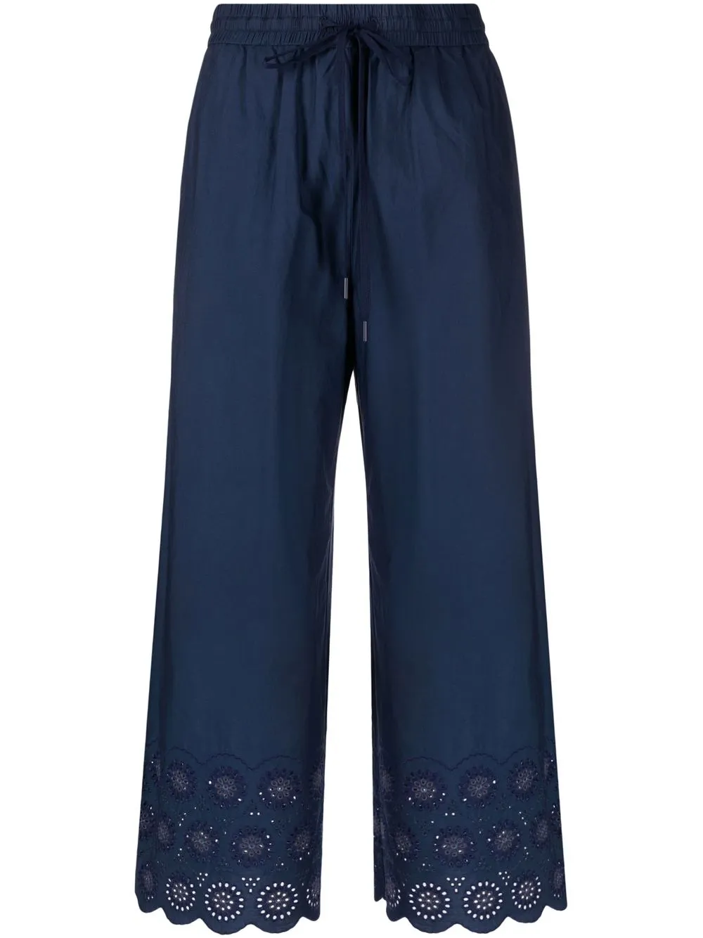 

See by Chloé broderie-anglaise scallop-trim trousers - Blue