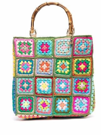 La Milanesa Crochet floral-pattern Tote - Farfetch