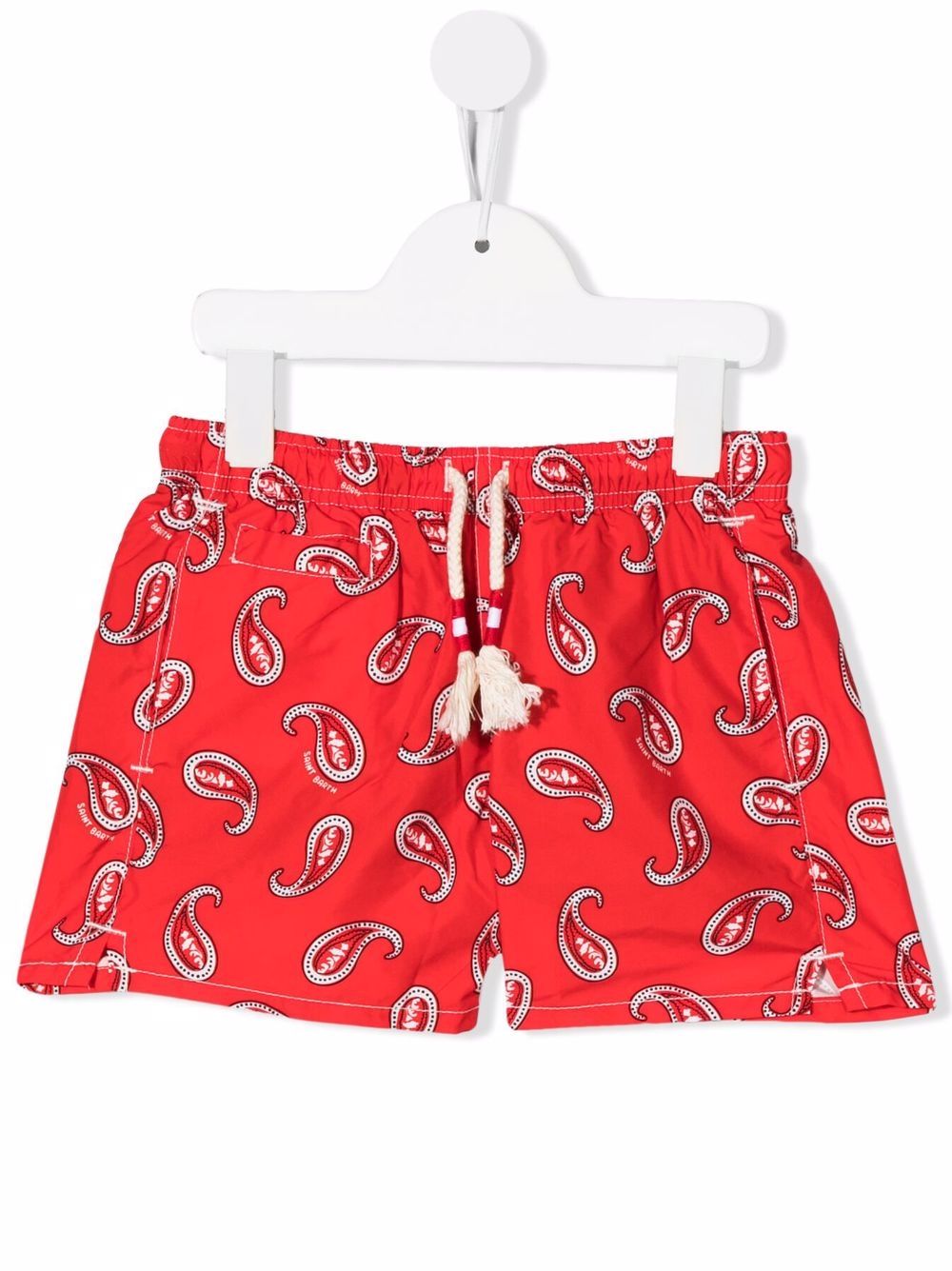 

MC2 Saint Barth Kids shorts de playa con estampado de cachemira - Rojo