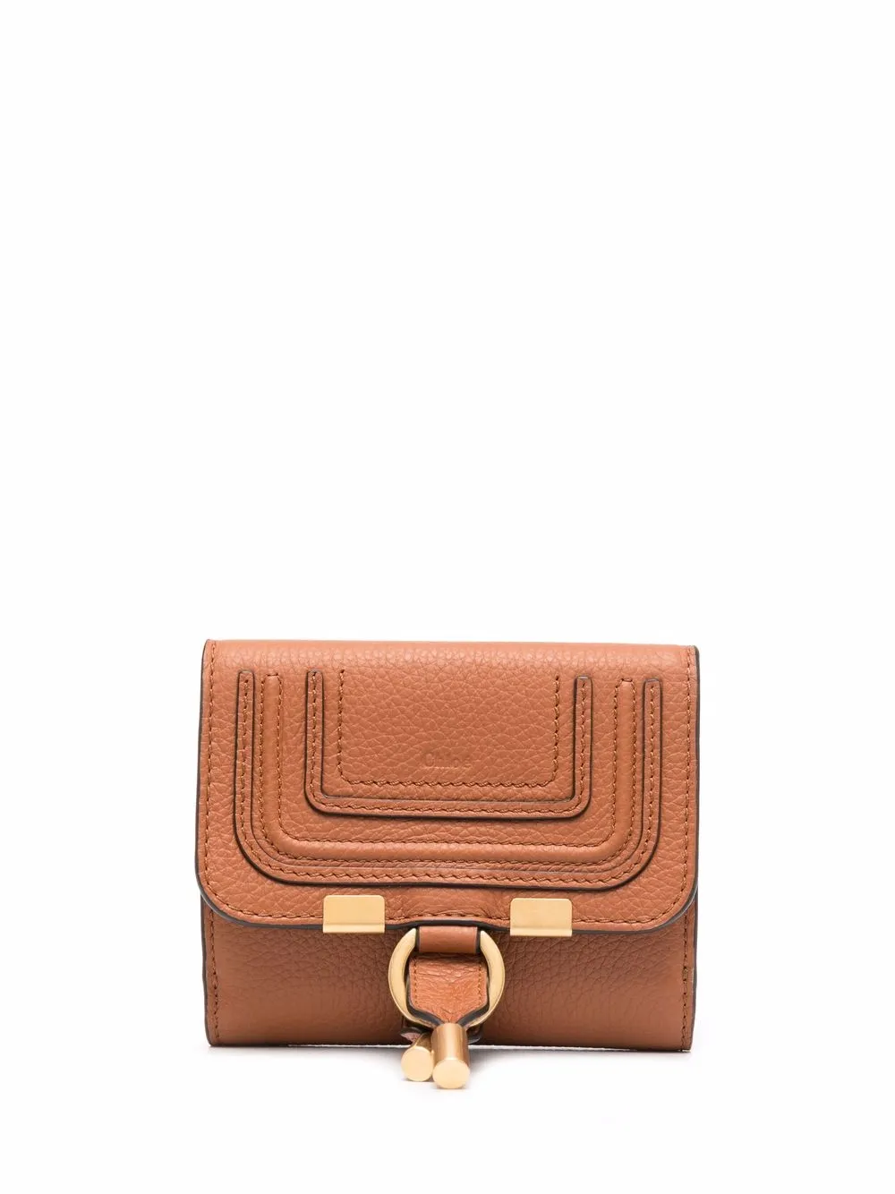 

Chloé foldover leather purse - Neutrals