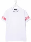 Vision Of Super Kids logo-embroidered flame T-shirt - White