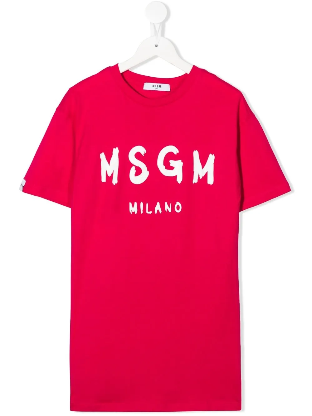 

MSGM vestido estilo playera con cuello redondo y logo - Rosado