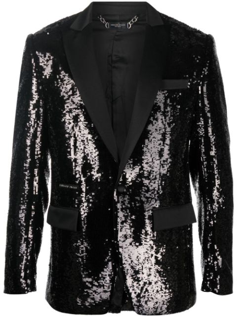 Philipp Plein sequin single-breasted blazer Men