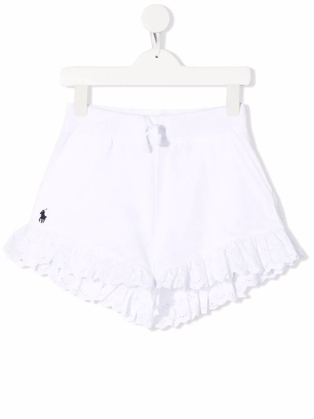 

Ralph Lauren Kids embroidered-logo flared shorts - White