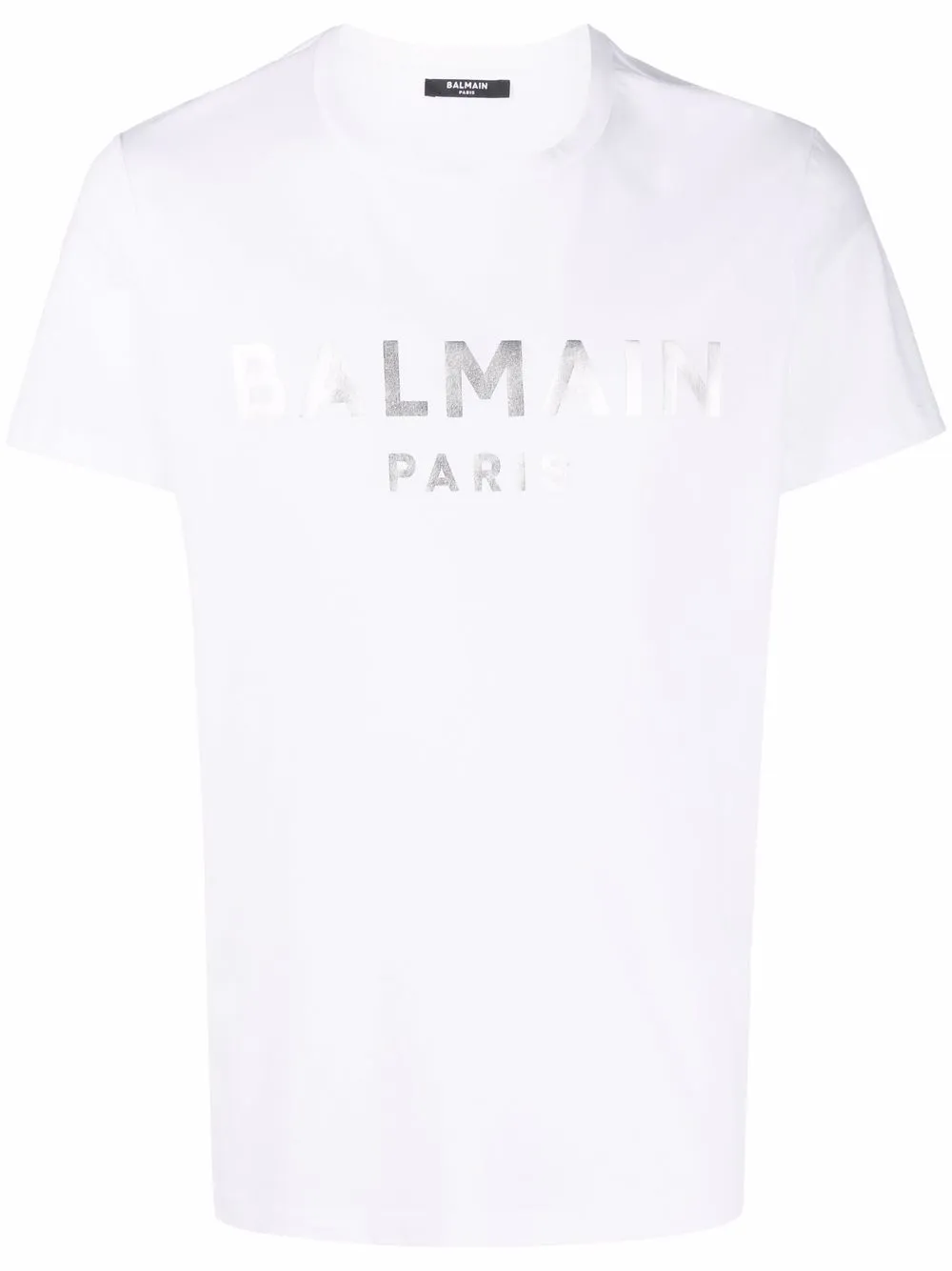 

Balmain playera con logo estampado metalizado - Blanco