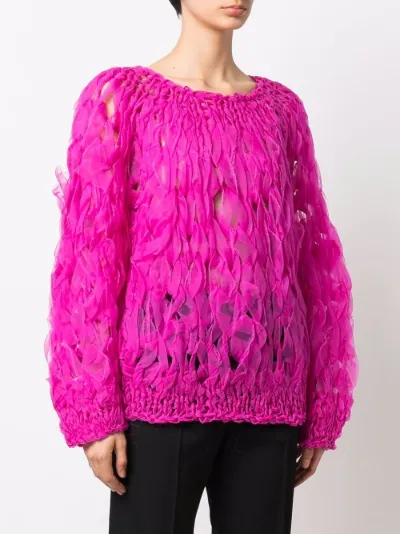 Dries Van Noten feathered silk jumper 