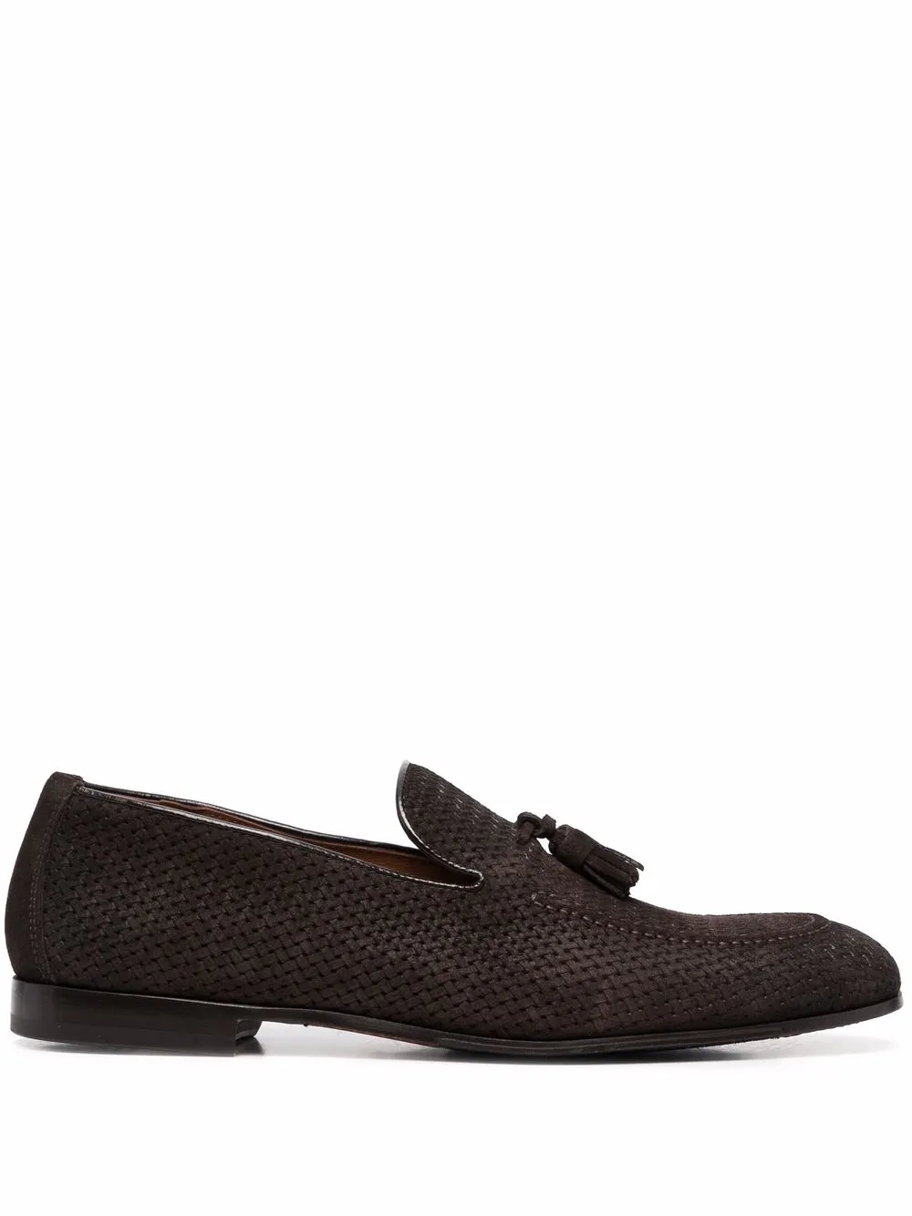 

Doucal's woven-leather tasseled loafers - Brown