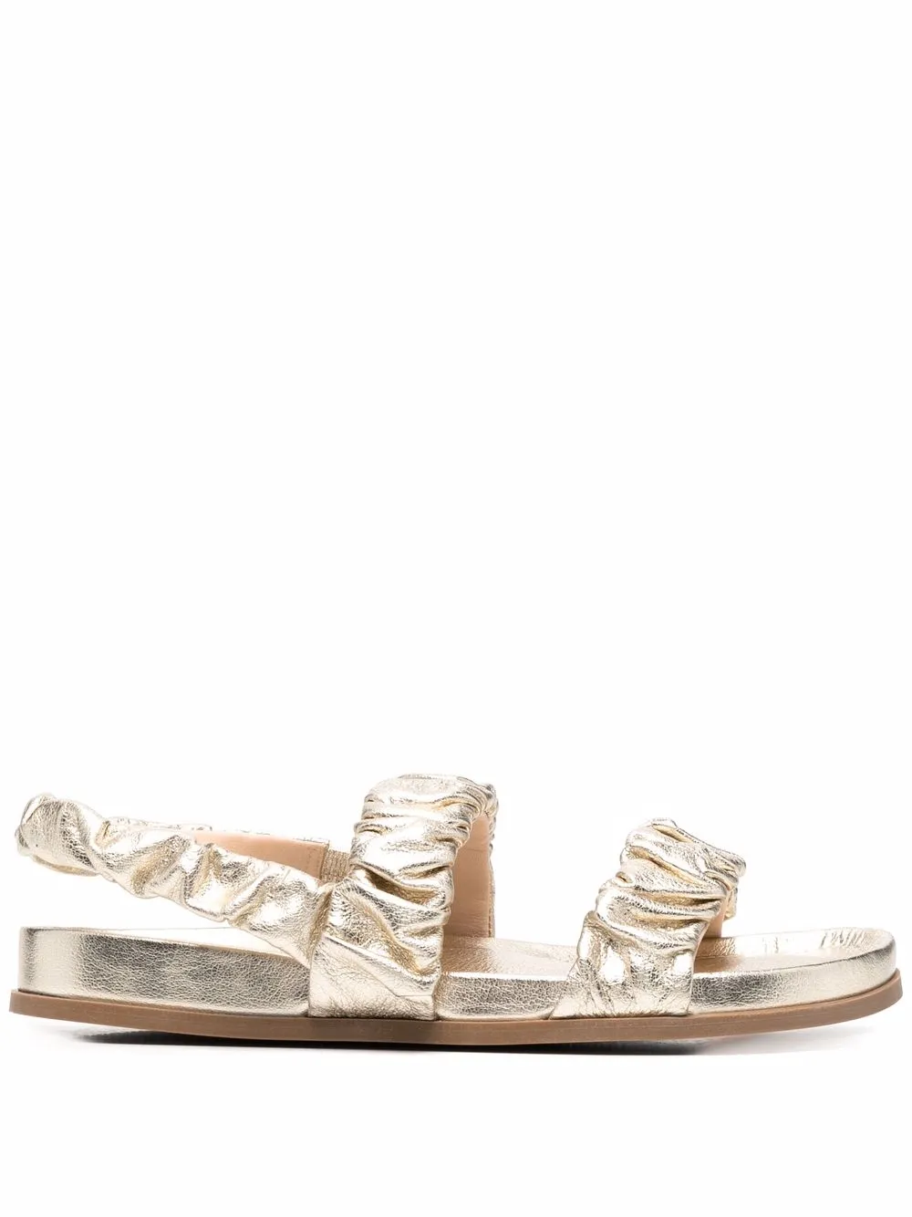 

Rodo ruched metallic leather sandals - Gold