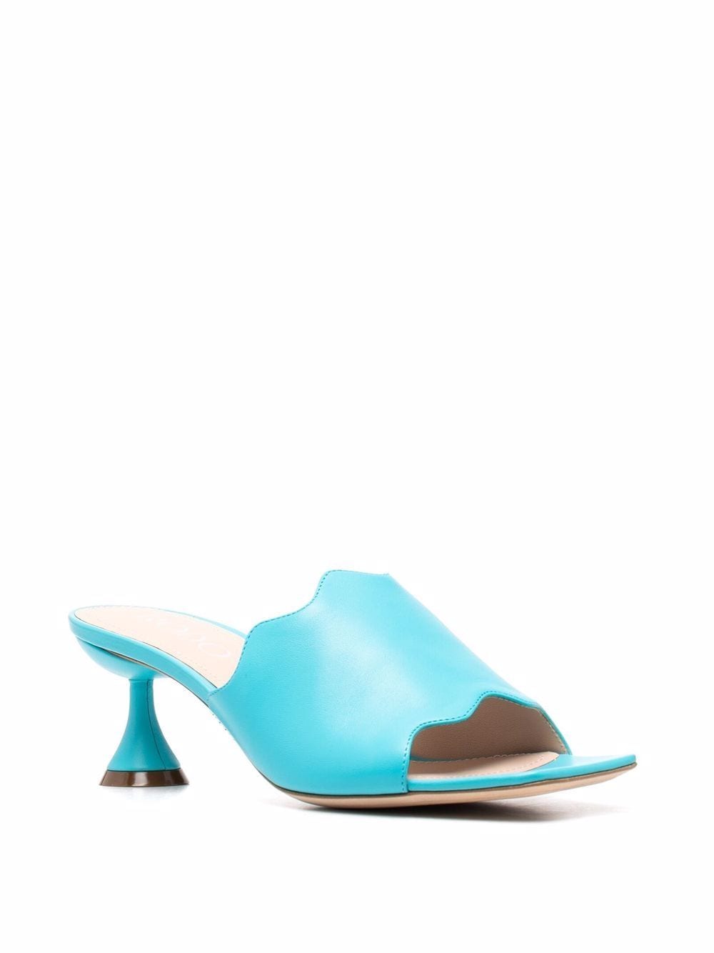 rodo scalloped leather mules - blue