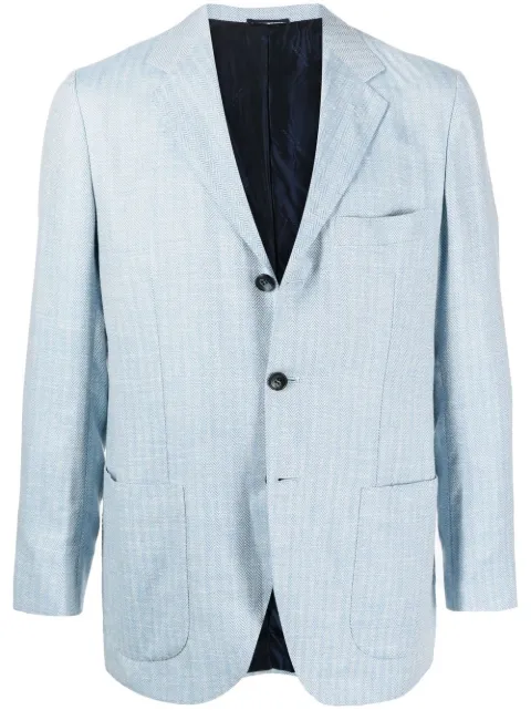 Kiton single-breasted wool-blend blazer