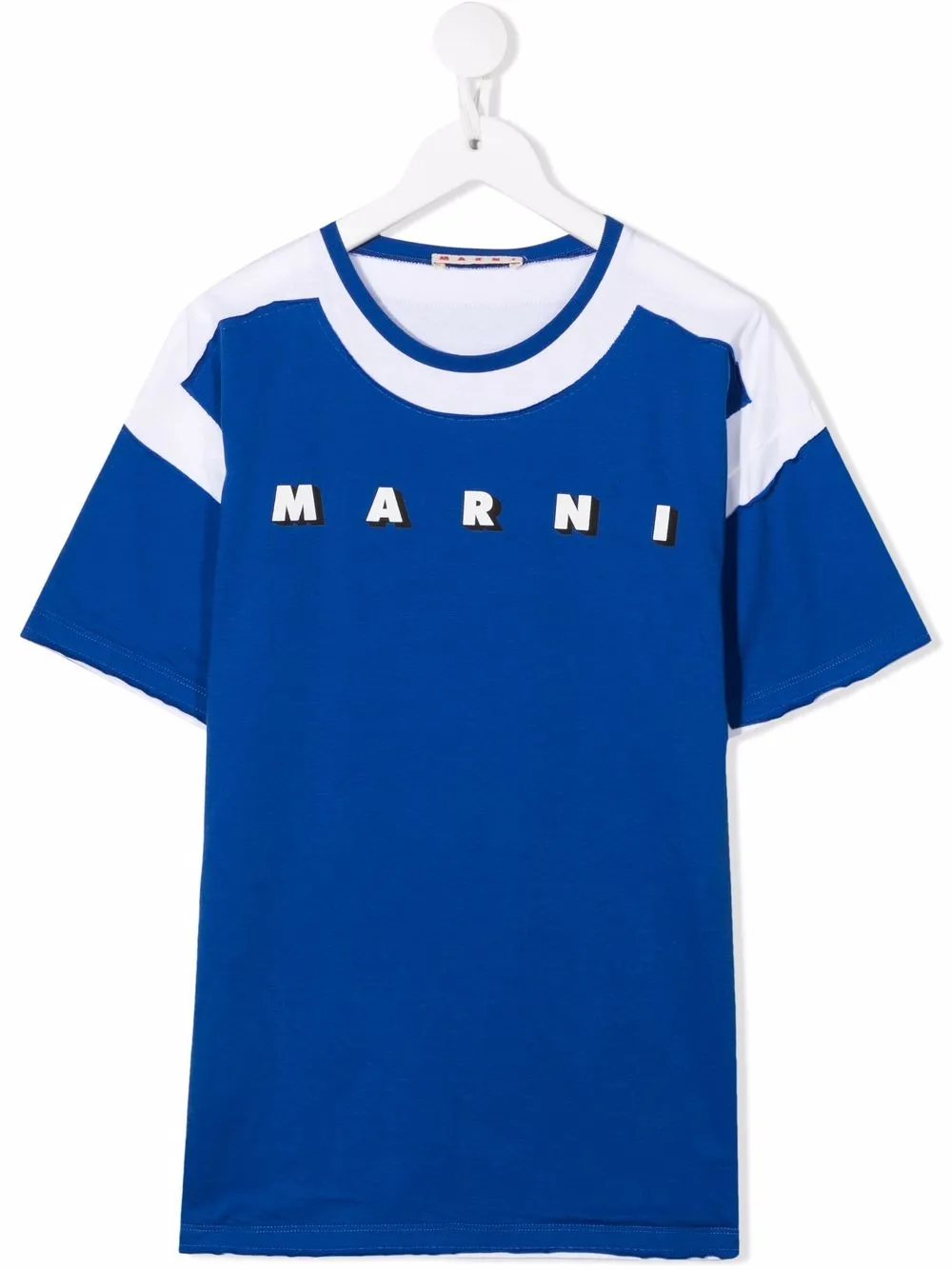 

Marni Kids vestido estilo playera con logo - Azul