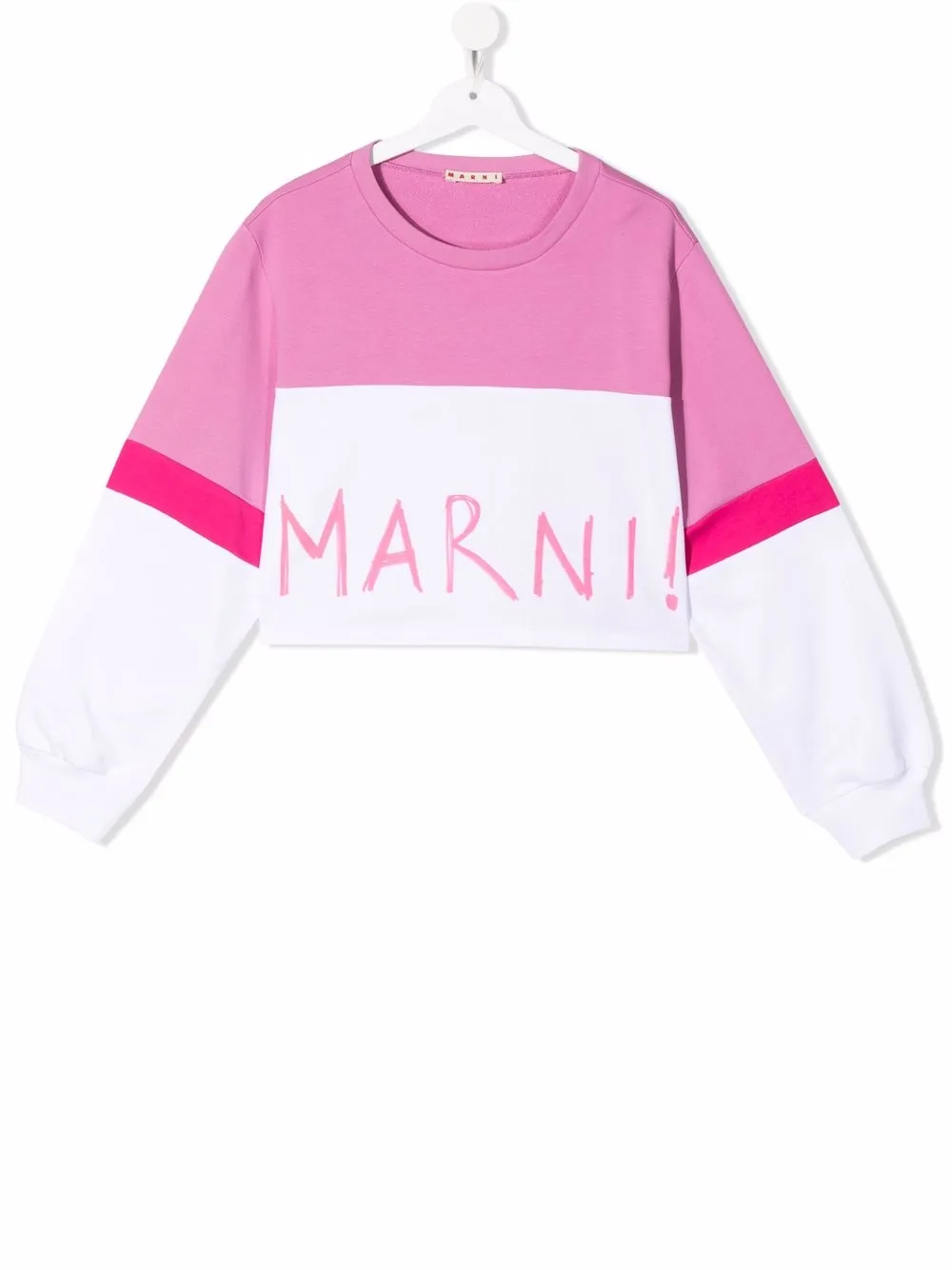 

Marni Kids TEEN cropped colour-block sweatshirt - Pink