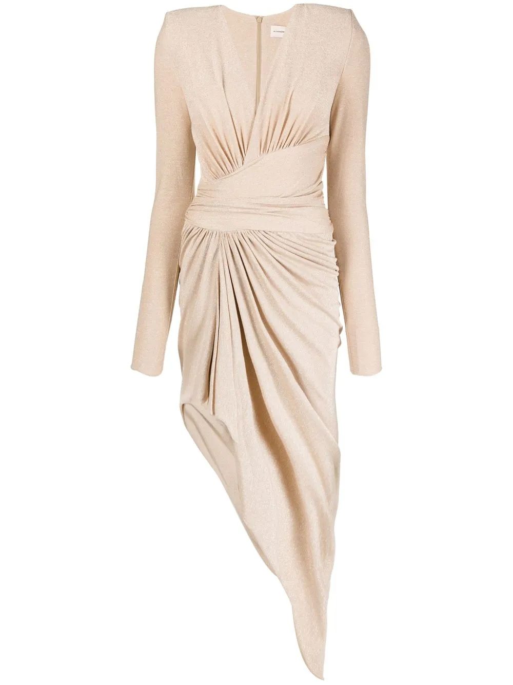 metallic-thread gathered dress