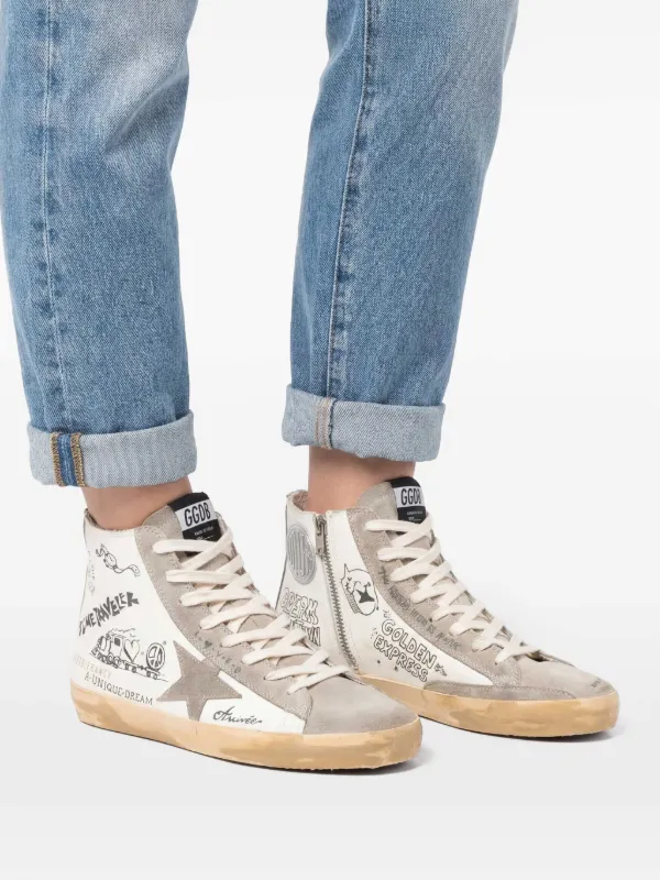 Golden Goose Francy Journey-print high-top Sneakers | Neutrals