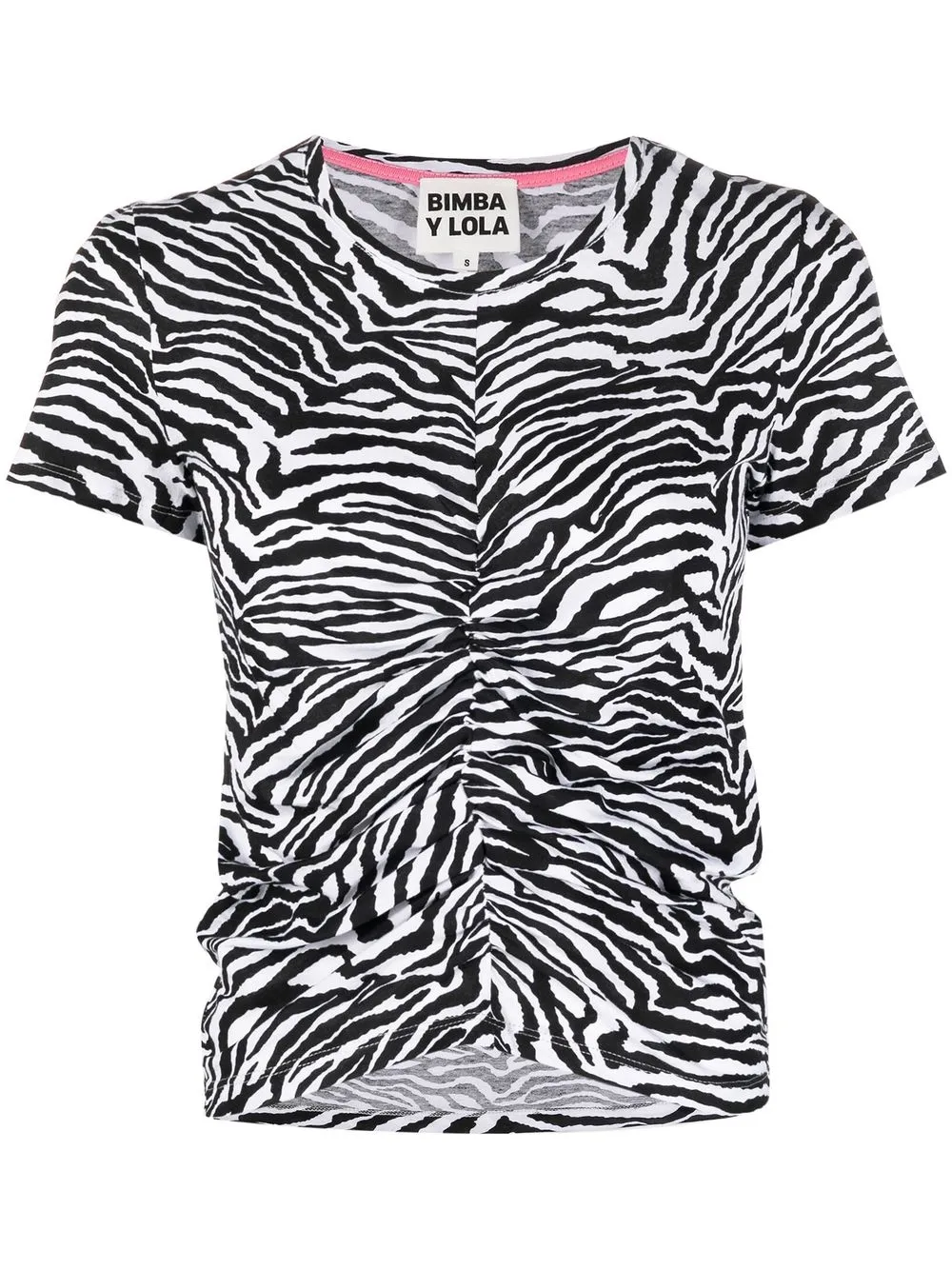 

Bimba y Lola playera fruncida con estampado de tigre - Negro