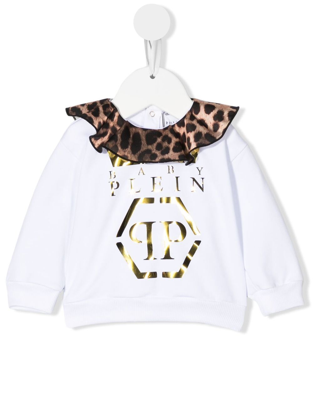 

Philipp Plein Junior ruffle-collar sweatshirt - White