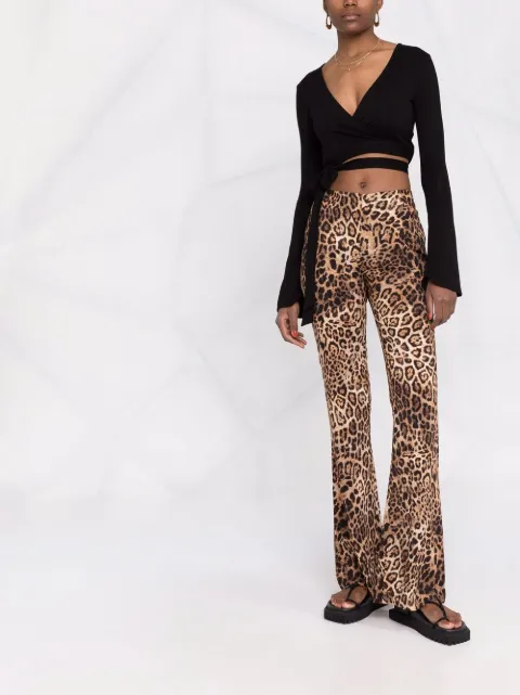 PINKO leopard-print Flared Trousers 