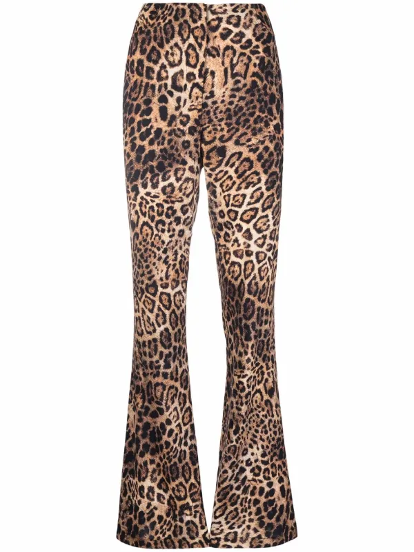 PINKO leopard-print Flared Trousers 