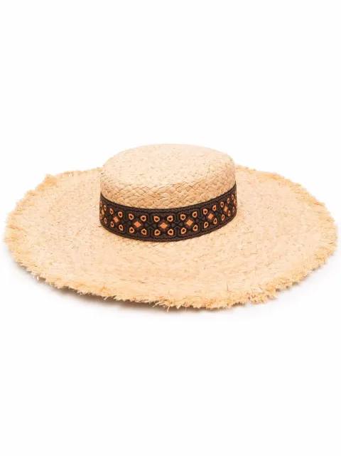 Borsalino Mia printed-band straw hat