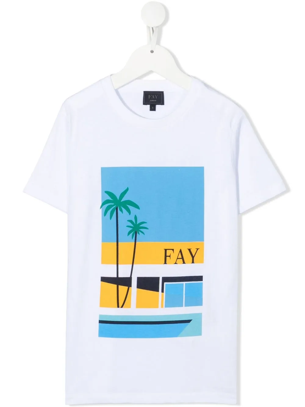 

Fay Kids graphic-print cotton T-shirt - White