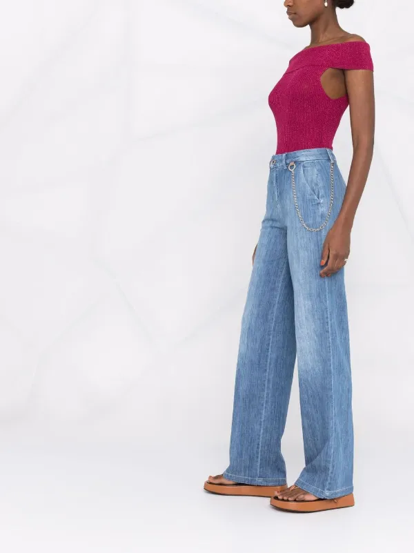 LIU JO wide-leg chain-link Jeans - Farfetch