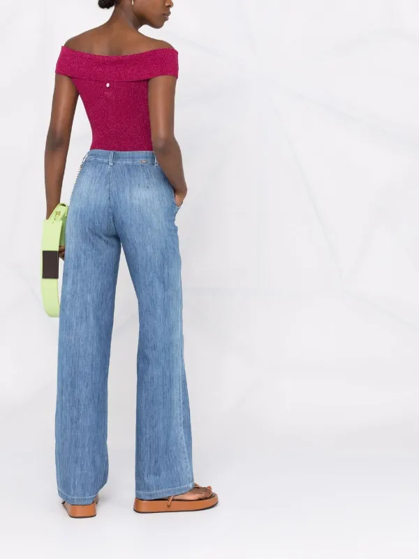 LIU JO wide-leg chain-link Jeans - Farfetch