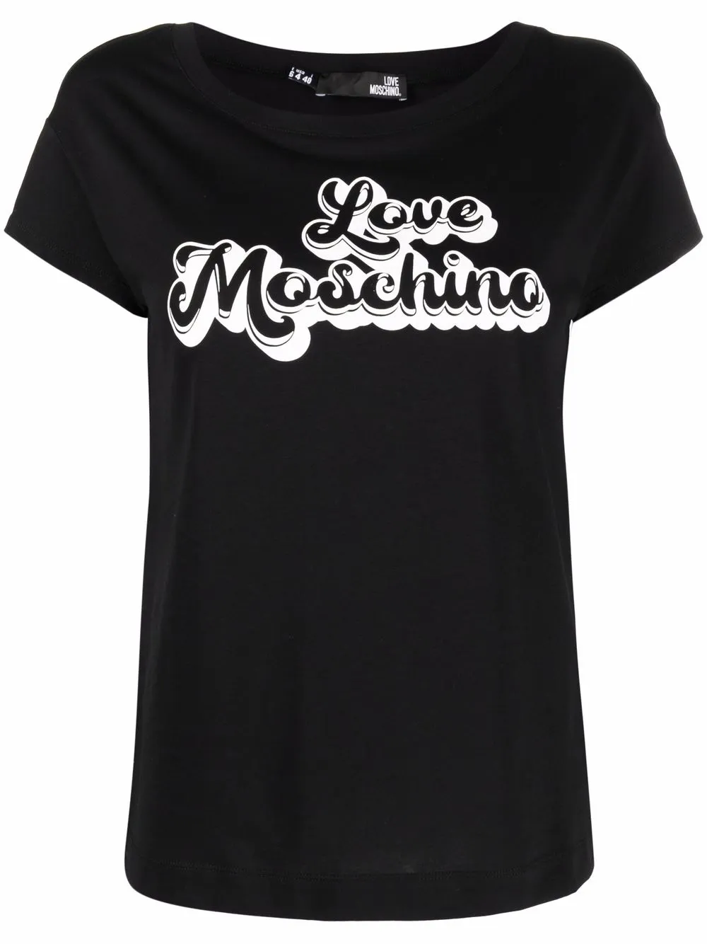 

Love Moschino playera con estampado del logo - Negro