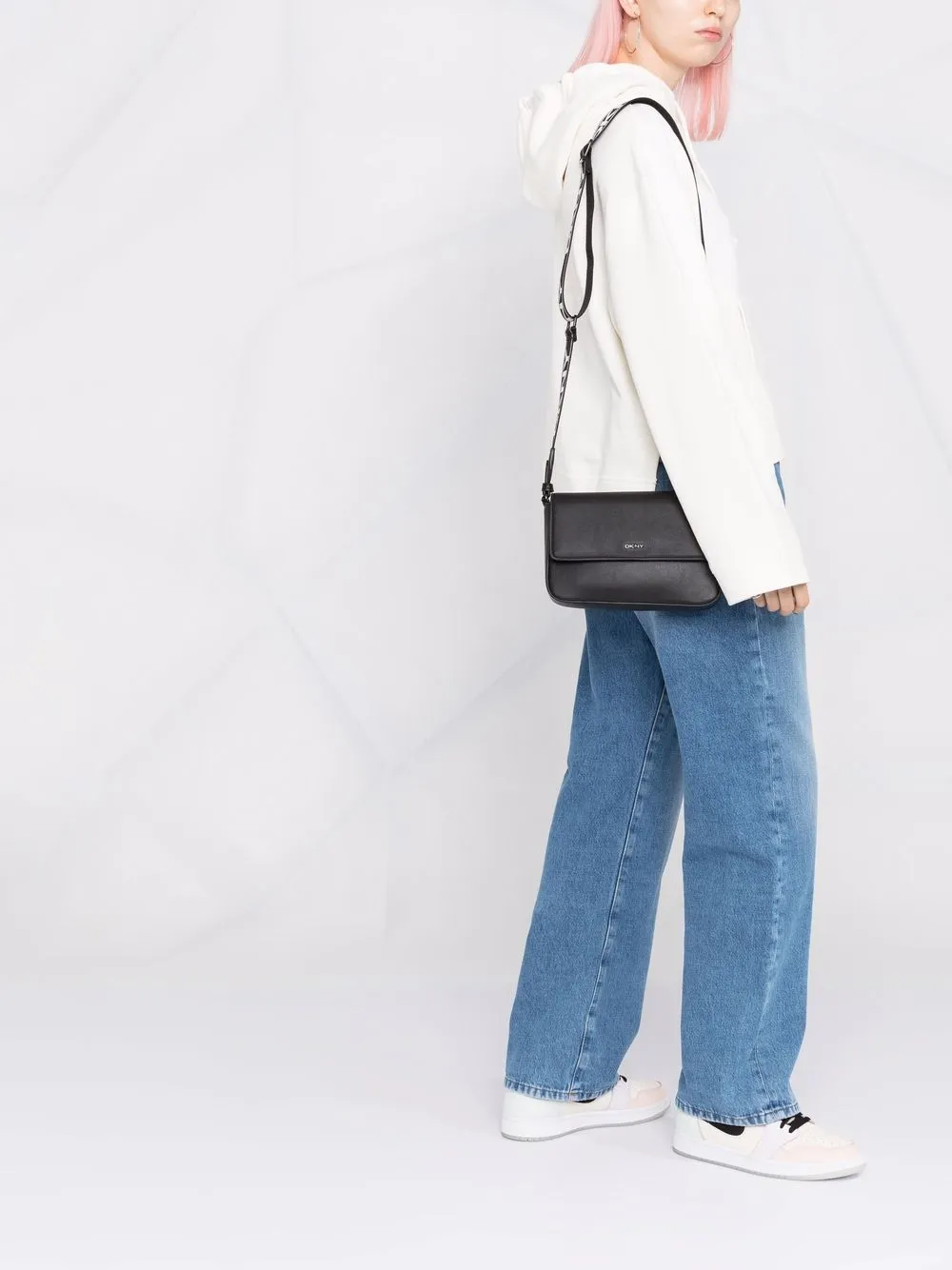 DKNY Crossbodytas met logoband - Zwart